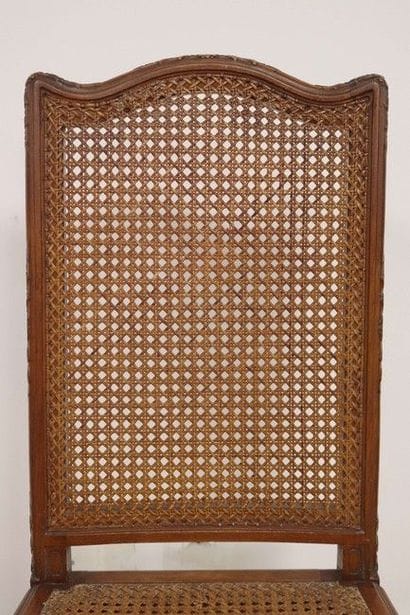 PAIRE DE CHAISES à dossier plat canné comme...