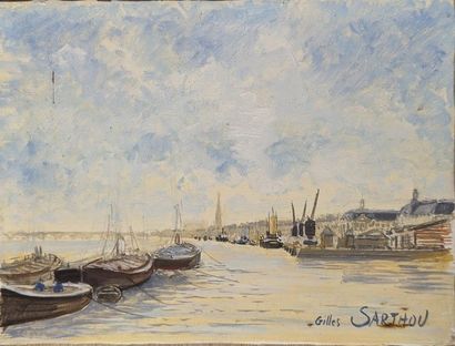 Gilles SARTHOU (né en 1953)
Le Port de Bordeaux
Huile...