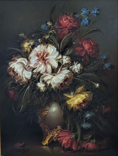 Jozsef MOLNAR (né en 1939)
Vase et bouquet...