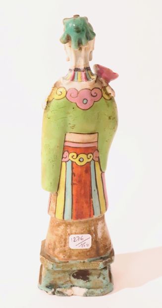 STATUETTE de geisha tenant un sceptre en...