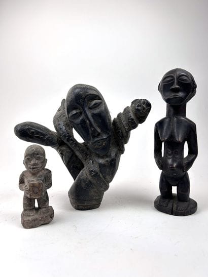 SET OF THREE AFRICAN-STYLE OBJECTS
Kongo...