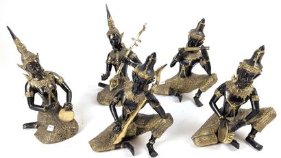 THAILAND, modern
FIVE bronze statuettes with...