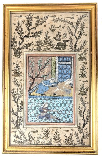 IRAN, 20th century
Gouache miniature depicting...