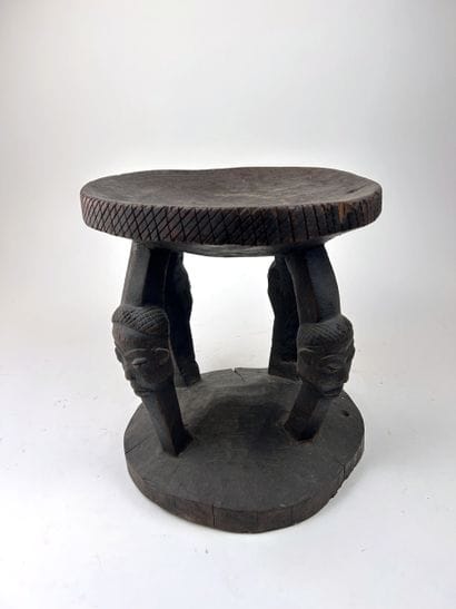 Pende-style STOOL, Ground Floor 
Wood with...