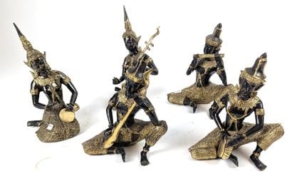 THAILAND, modern
FIVE bronze statuettes with...