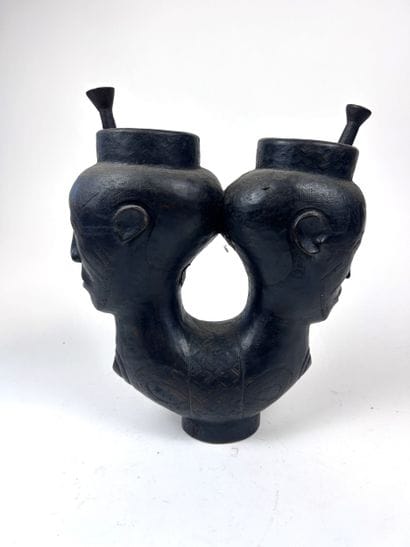 Kuba-style double caryatid cup, Democratic...