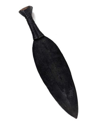 Short double-edged sword with a hilt decorated...