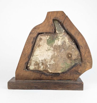 A section of a polychrome glazed ceramic...