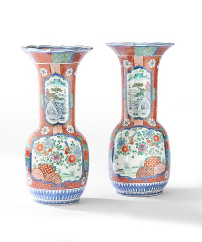 JAPAN, circa 1900
A PAIR OF LARGE VASES with...