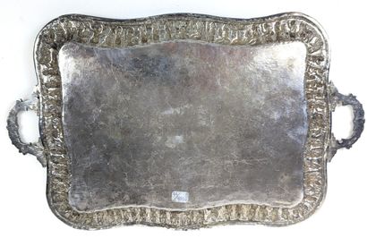 SMALL SILVER (800) SERVING TRAY, engraved,...