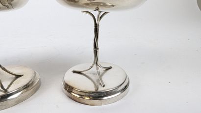 CHINA, circa 1900
SET OF SIX SILVER CUPS...