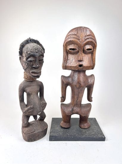 SET OF TWO AFRICAN-STYLE STATUETTES
Wood,...