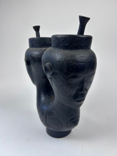 Kuba-style double caryatid cup, Democratic...