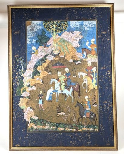 INDIA, 20th century
Silk painting depicting...