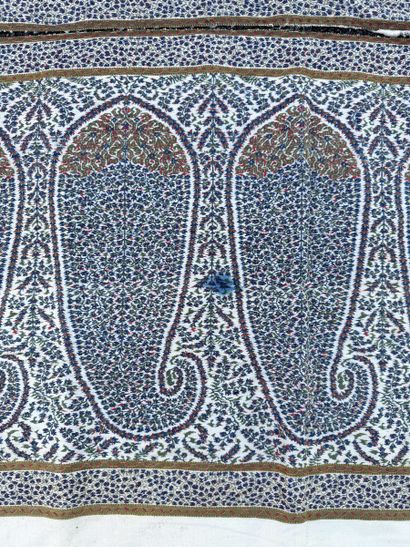 TWO cashmere embroidery panels featuring...