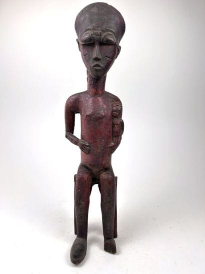 Baoule-style STATUE, Ivory Coast
Hardwood...