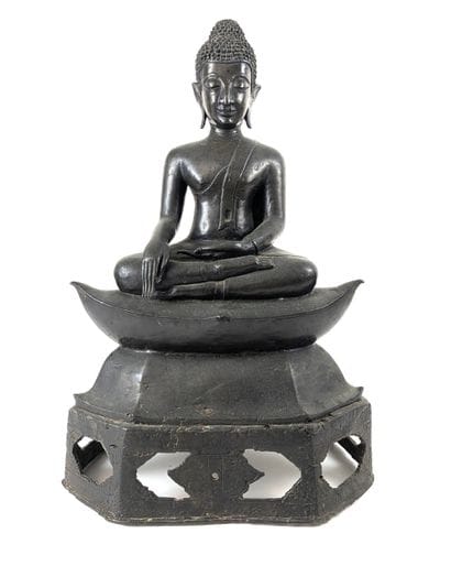 LAOS, 17th–18th century
Bronze BUDDHA with...