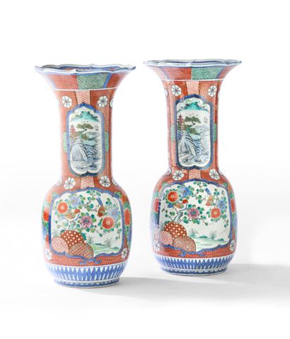 JAPAN, circa 1900
A PAIR OF LARGE VASES with...