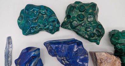 A collection of minerals and rocks, including...