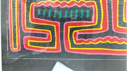 FIVE FABRICS, one of which is edged and decorated...