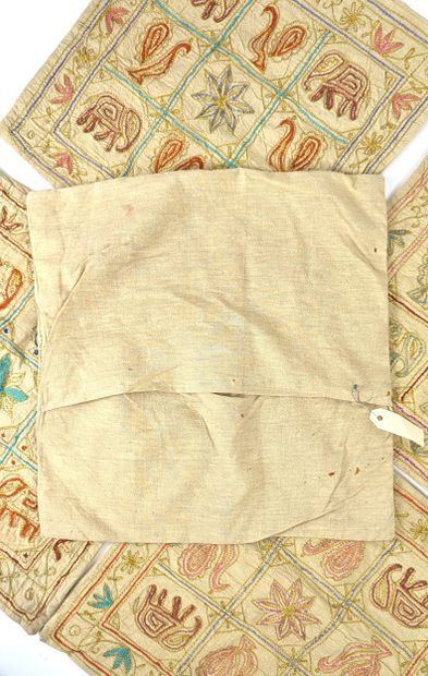 INDIA, 20th century
SET OF FIVE cushion covers...