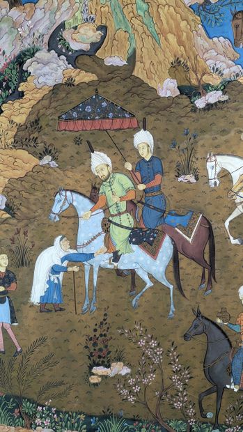 INDIA, 20th century
Silk painting depicting...
