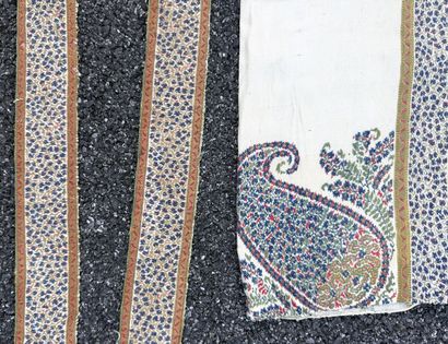 TWO cashmere embroidery panels featuring...