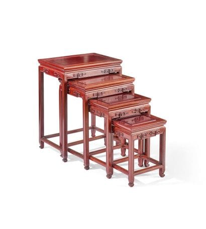 CHINA, 20th century
FOUR RECTANGULAR NESTING...