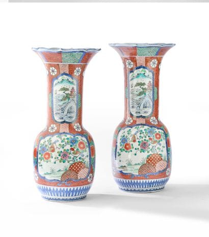 JAPAN, circa 1900
A PAIR OF LARGE VASES with...