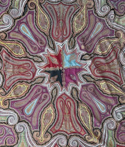 Cashmere shawl with Indian motifs.
INDIA,...