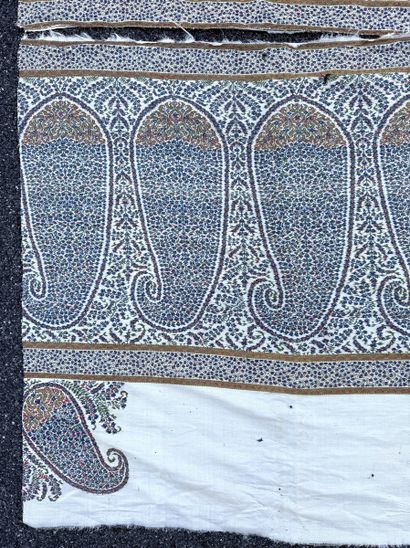TWO cashmere embroidery panels featuring...