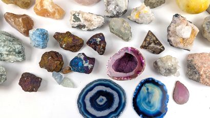 A large collection of various minerals, including...