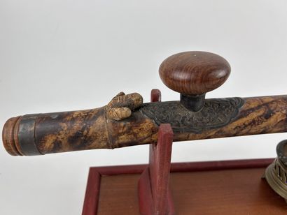 CHINA 
BAMBOO OPIUM PIPE with a chiseled...