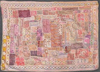 WALL HANGING made of wool and silk, polychrome,...