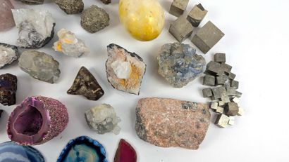 A large collection of various minerals, including...