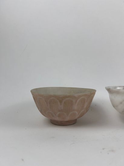 FOUR SMALL BOWLS ON STANDS, three of which...
