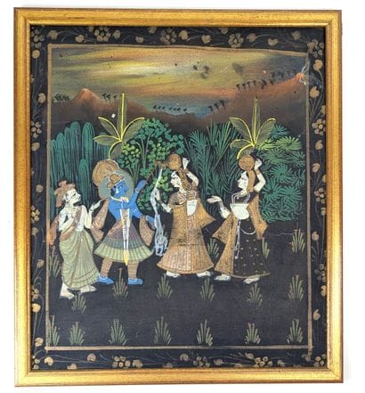 INDIA, 20th century
Gouache on fabric depicting...