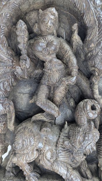 INDIA, 19th century 
CAR PANEL, carved from...