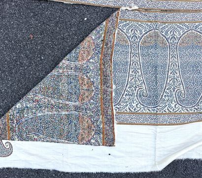 TWO cashmere embroidery panels featuring...