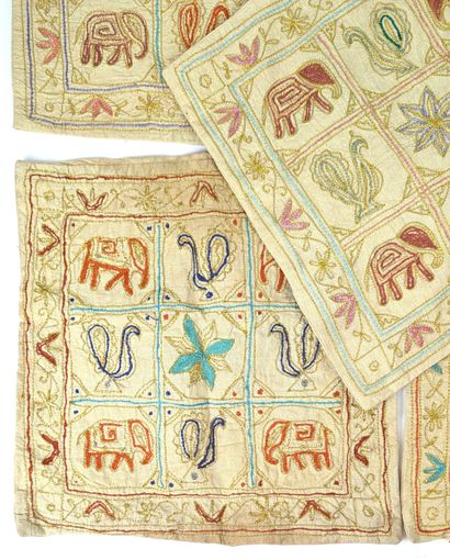 INDIA, 20th century
SET OF FIVE cushion covers...