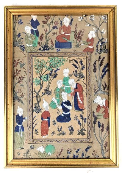 IRAN, 20th century
Gouache miniature depicting...
