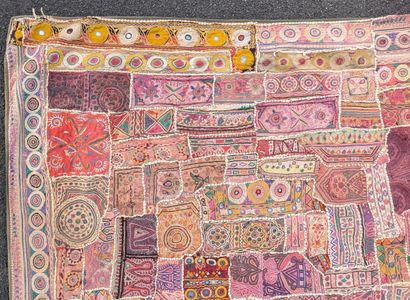 WALL HANGING made of wool and silk, polychrome,...