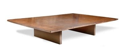 Table basse en bois et placage de bambou...