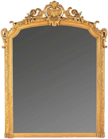 Miroir de cheminée dans un cadre cintré en...