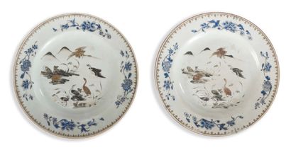 Compagnies de Indes Paire d'assiettes en...
