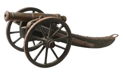Modèle réduit de canon de campagne en bronze,...