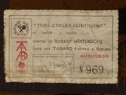 AUBUSSON
Trois étoiles scintillent
Tapisserie,...