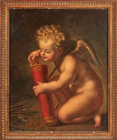 Ecole FLAMANDE vers 1650
Amour comptant ses...