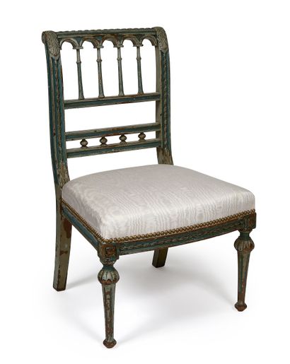Carved, molded and two-tone lacquered wood...