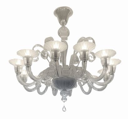 Venetian glass chandelier with twelve lights
H....